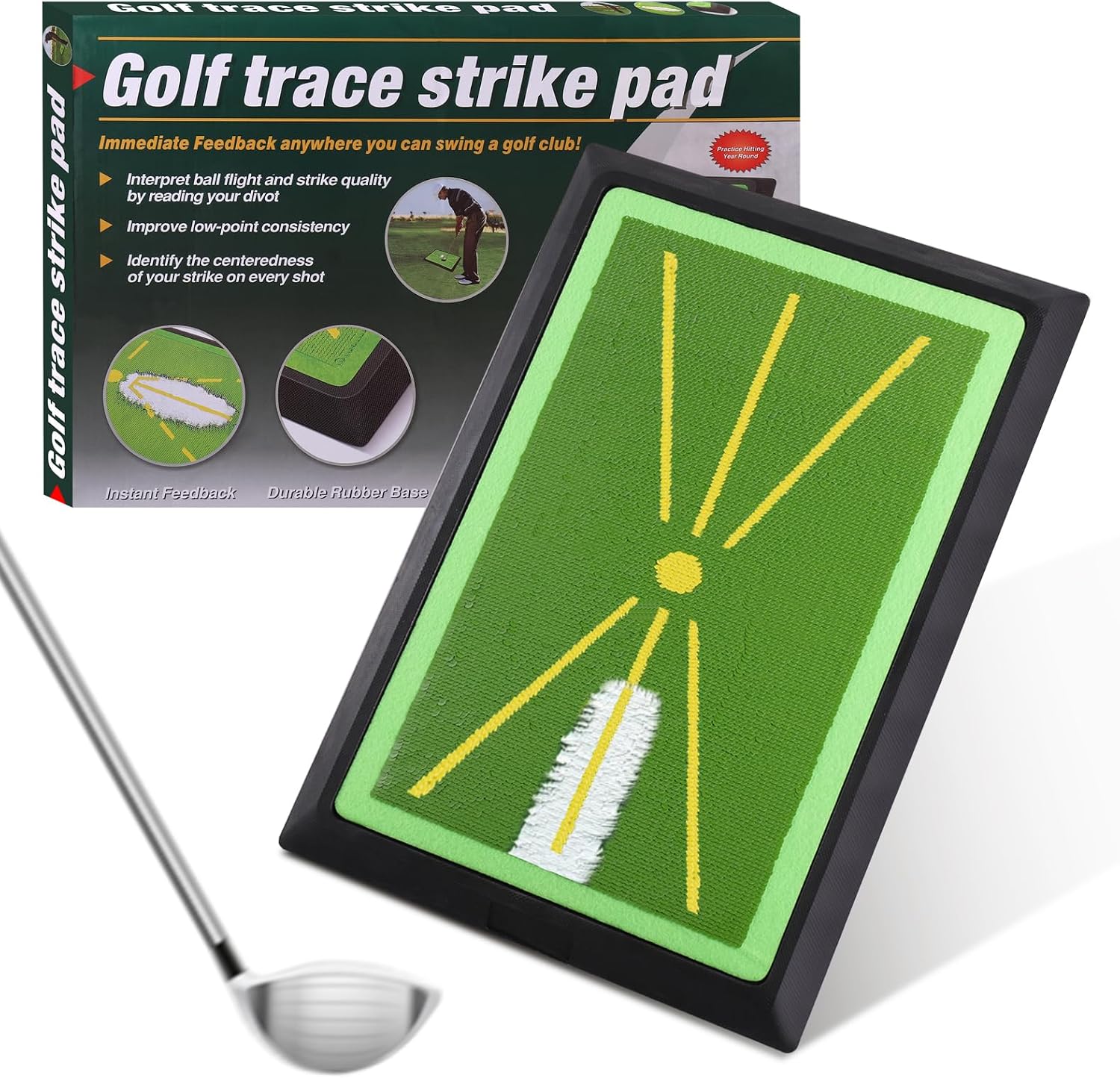 Detalle de MICHIHOMIE SO001-01 golftrainingsmat met swingfeedback en antisliprubberen basis