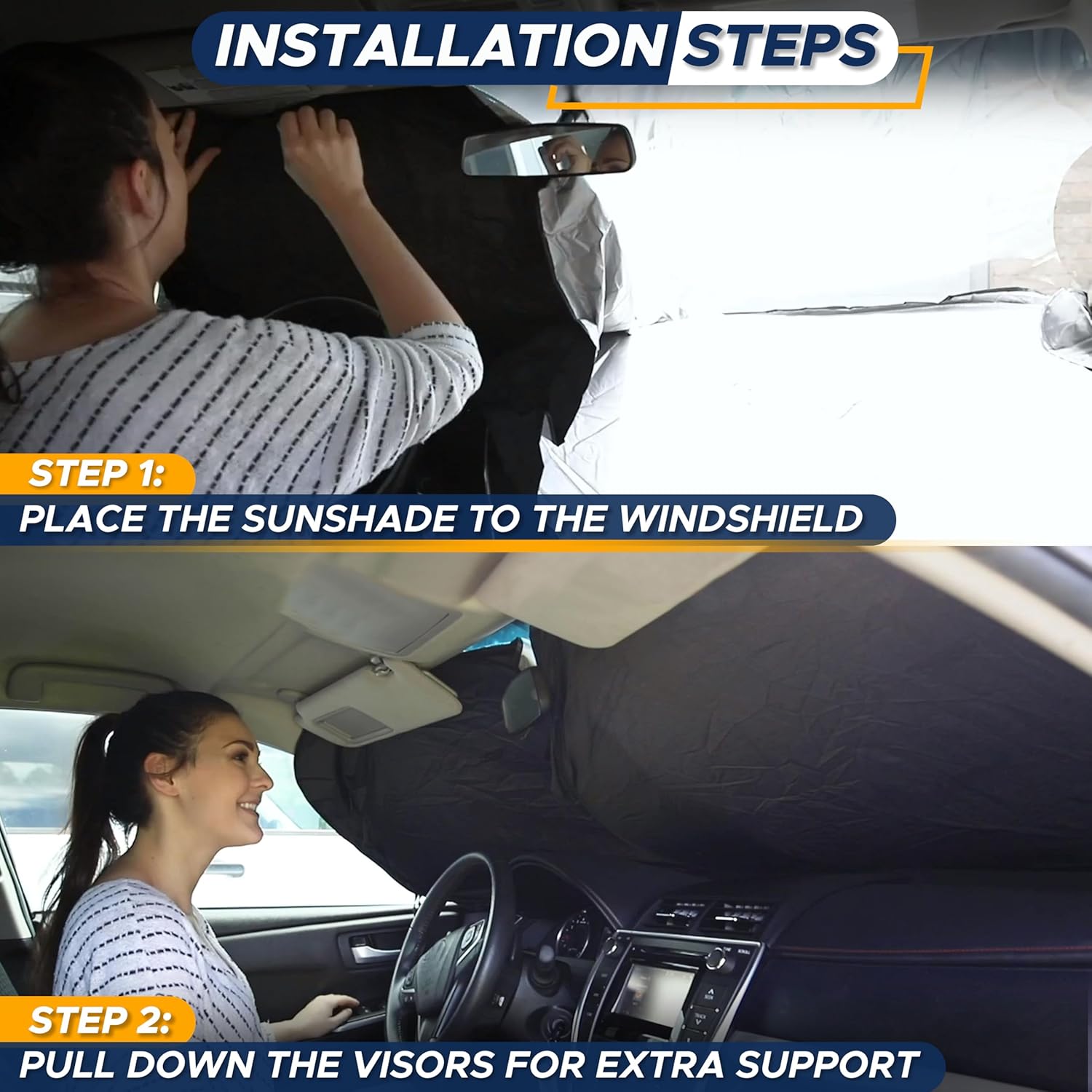 Thumbnail 6 de EcoNour Car Windshield Sunshade 64x32 Inches