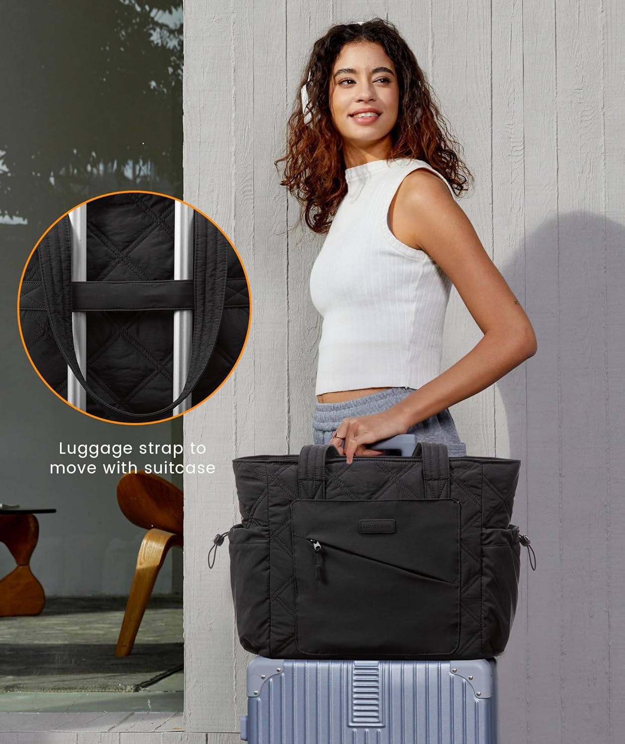 Thumbnail 6 de LOVEVOOK Tote Bags for Women: Lightweight Puffer Tote for Work, School and Travel