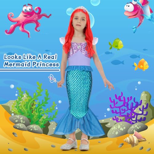 Detalle 2 de AOOWU Meerjungfrauenkostüm Mädchen 140 cm 🧜♀