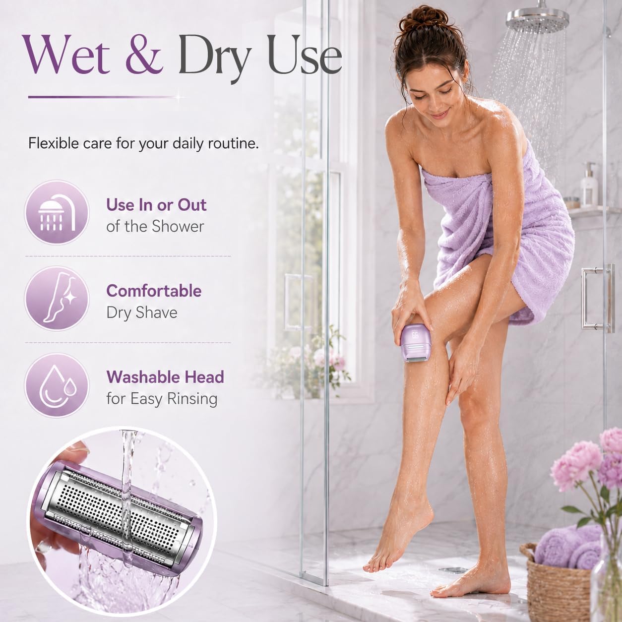 Detalle de UpperX Women's Electric Shaver with LED Display