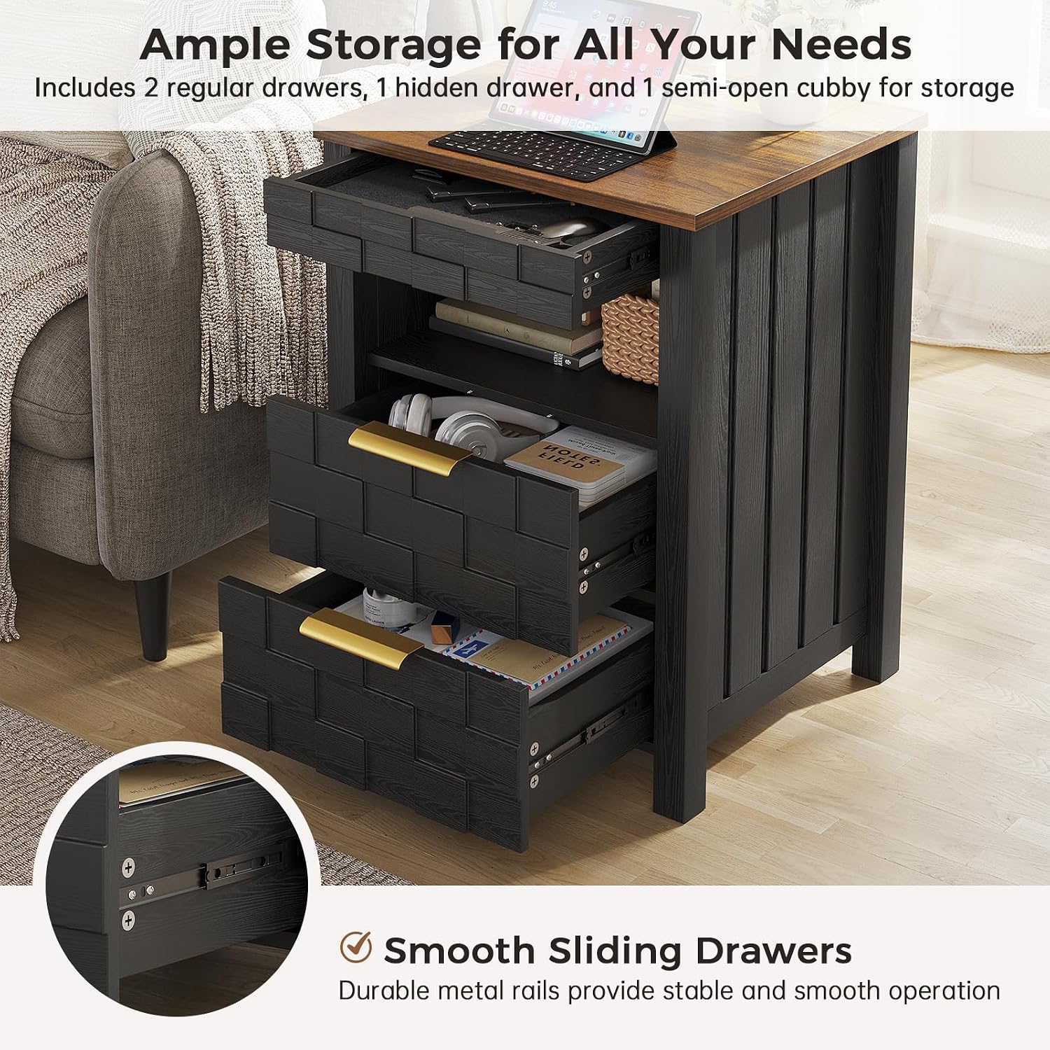 Thumbnail 6 de Dystler 3-Drawer Nightstand
