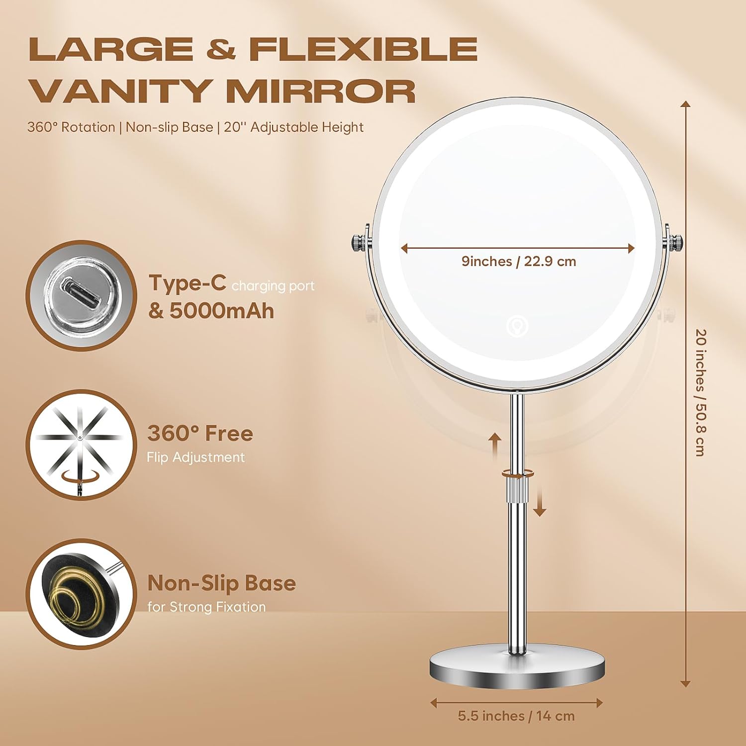 Thumbnail 5 de Makeup Mirror with Lights 5000 mAh