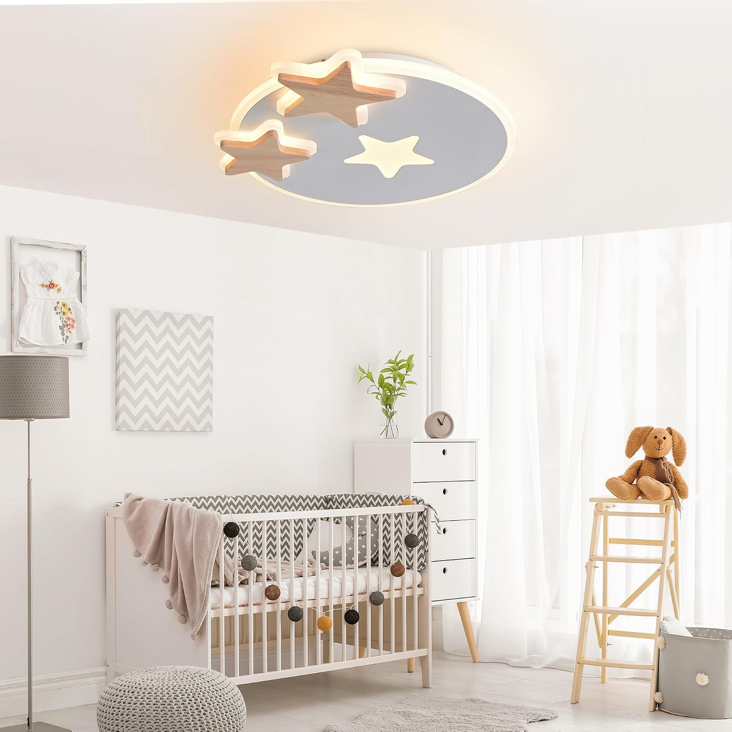 Thumbnail 6 de YUEEU 32CM 3000K - 6000K led-plafondlamp in stervorm, dimbaar met afstandsbediening