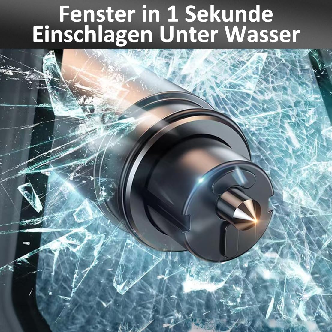 Detalle 2 de Smosun Sicherheitshammer mit Gurtschneider und Notfallhammer für PKW/LKW (mit Testglas-Zerstör-Funktion)