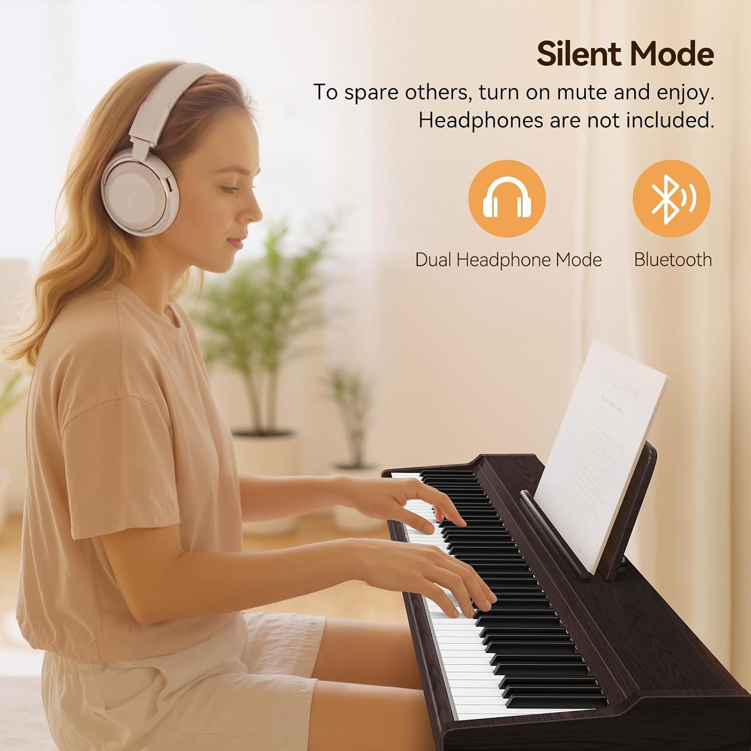 Detalle 2 de TERENCE DZQ-P10 88-Key Digital Piano, Semi-Weighted, Bluetooth and Triple Pedals