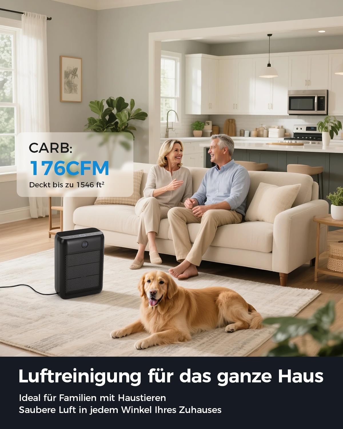 Thumbnail 1 de Slevoo Purificatore d’Aria CADR 300 m³/h con filtro HEPA e carboni attivi (22 dB in modalità Sleep)