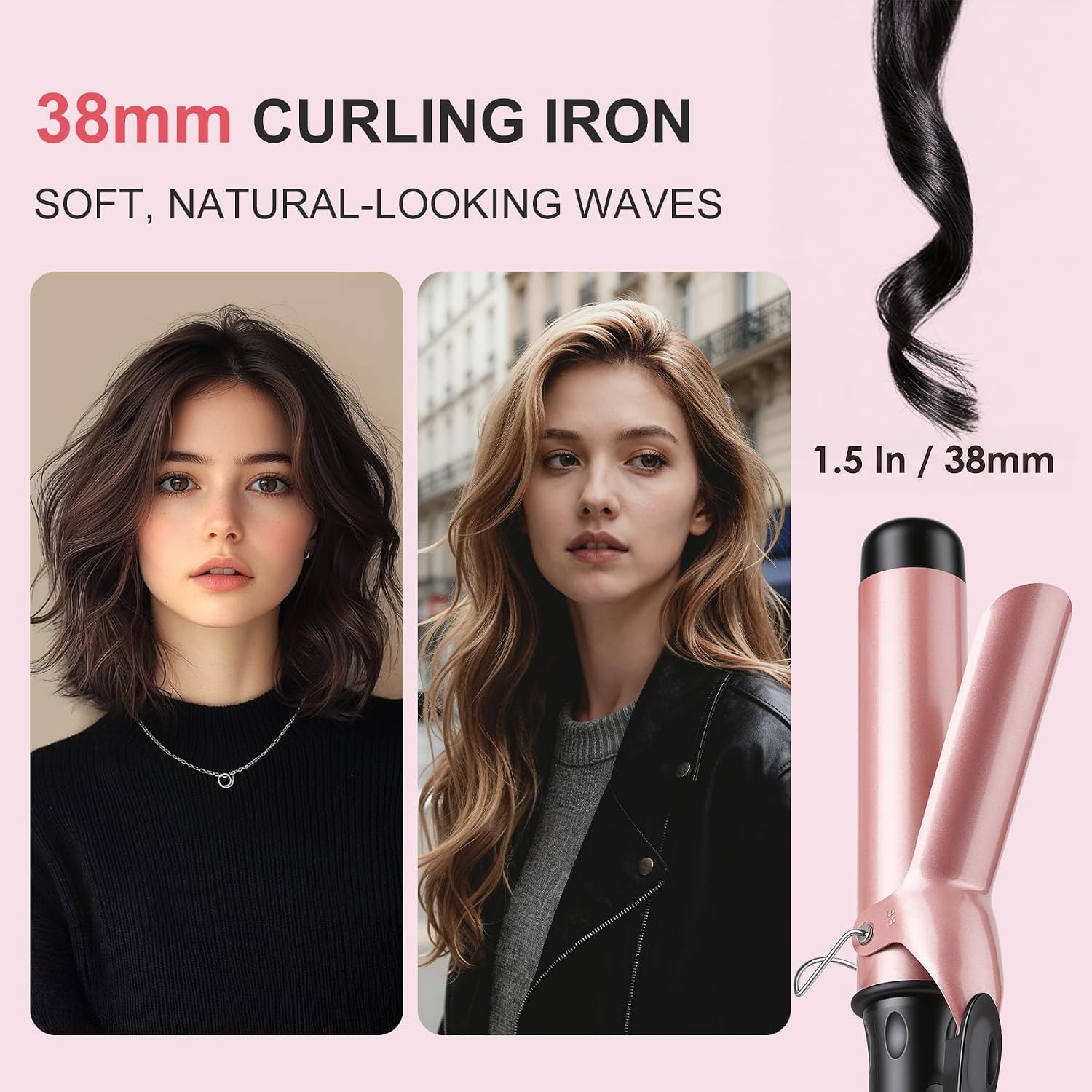 Thumbnail 1 de Large Barrel Curling Tongs 38mm with Ceramic Barrel and 14 Temperature Settings