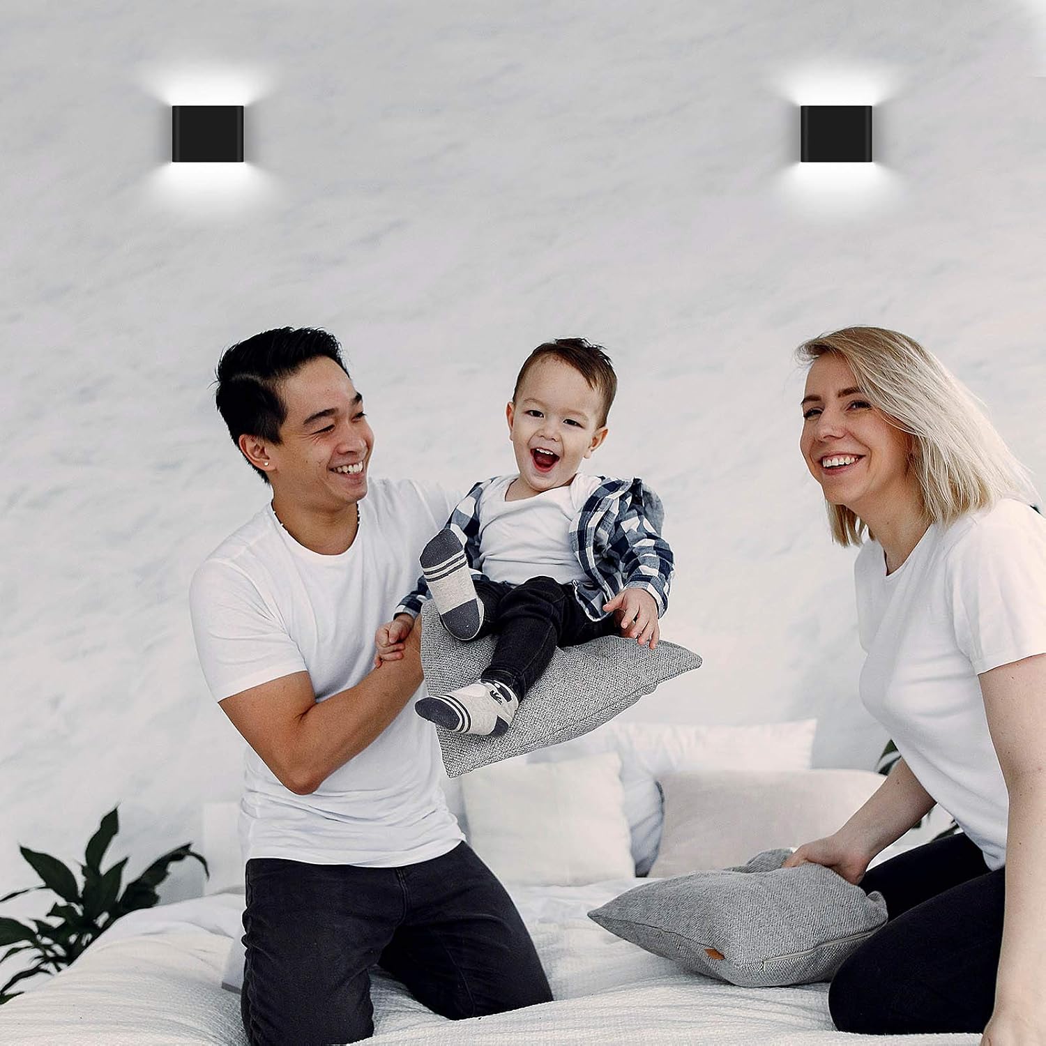 Detalle de KAWELL 6W LED-Wandleuchte (Up & Down) in Aluminium, IP65, 6000K – Schwarz