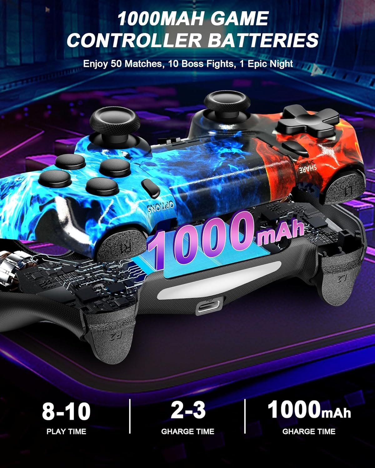 Thumbnail 3 de Glitfix Wireless Controller for PS-4 with Dual Vibration, Touchpad & 3.5mm Jack