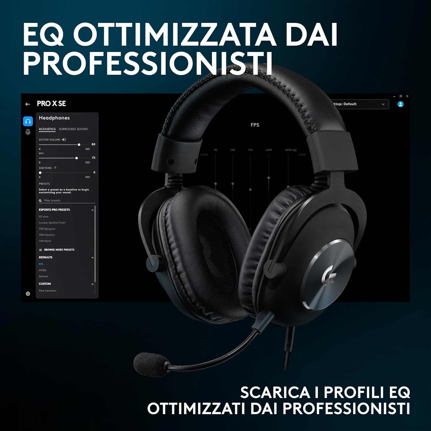 Thumbnail 6 de Logitech G Pro X SE: cuffie da gioco cablate con microfono staccabile e DAC USB