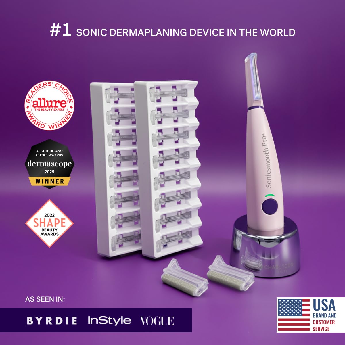 Thumbnail 2 de Michael Todd Beauty Sonicsmooth Pro+ Dermaplaning Razor for Women 16 Blades