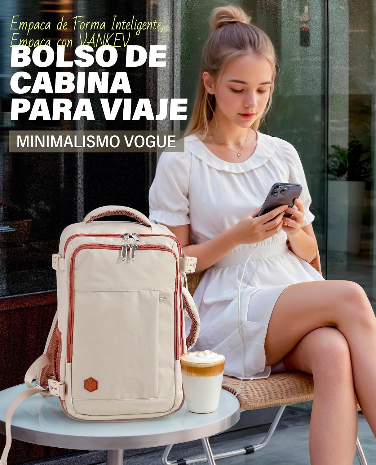 Thumbnail 1 de Mochila VANKEV Viaje Cabina 40x20x25 cm (20L) para Ryanair: cabina eficiente para portátil de 14