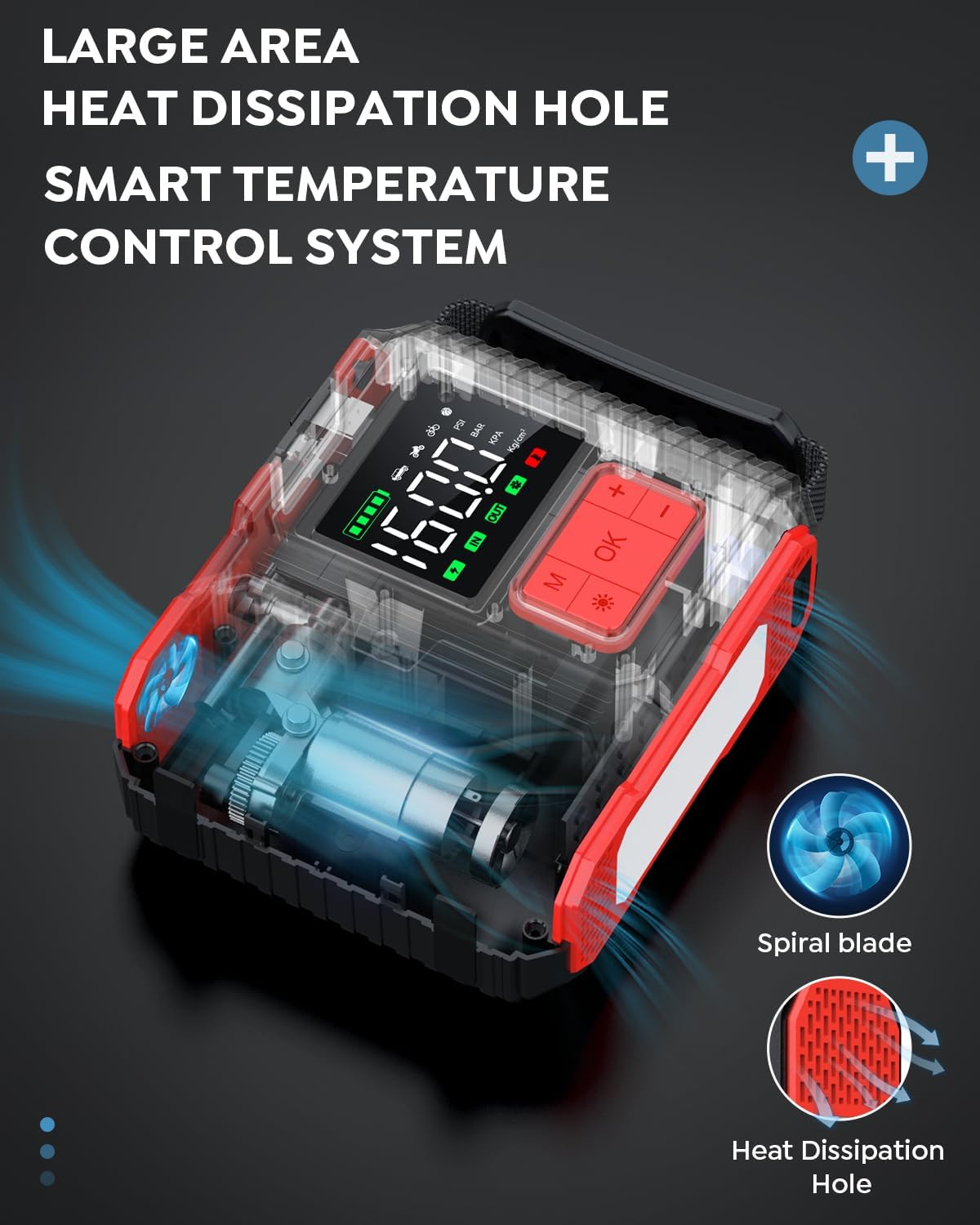 Detalle de Car Jump Starter with Air Compressor, 9000A Peak