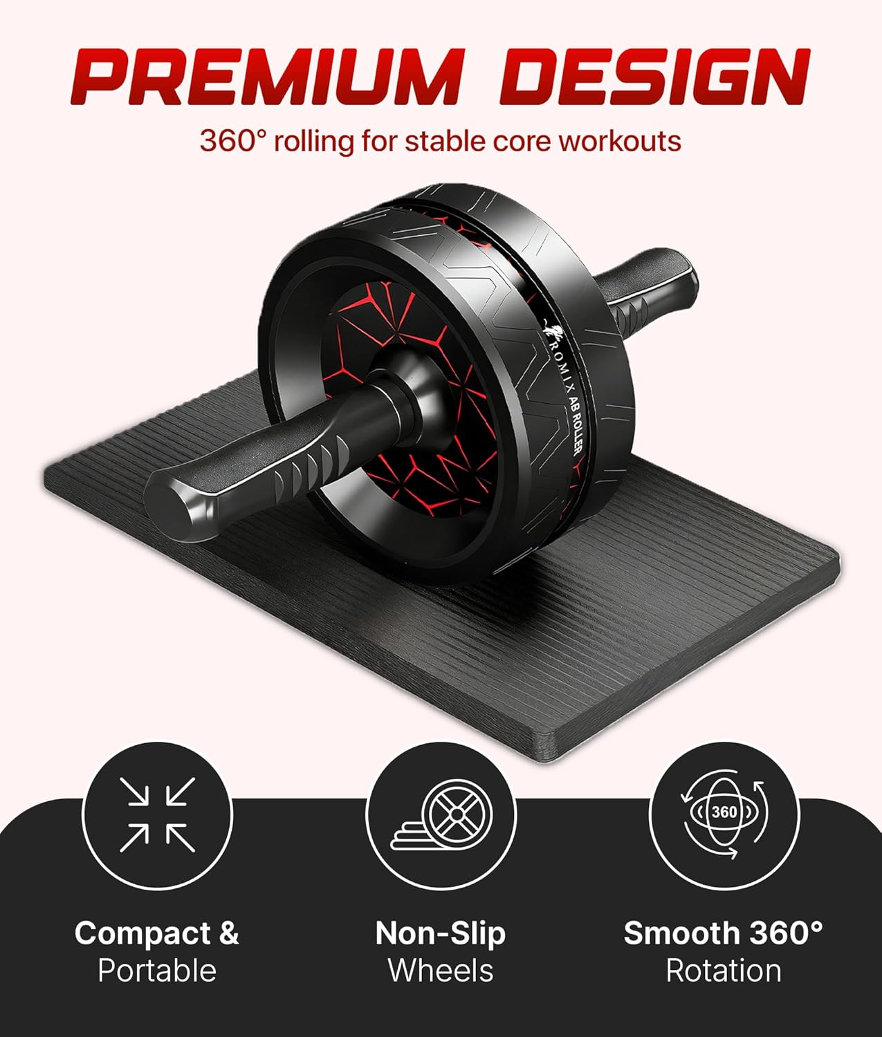 Thumbnail 1 de ROMIX Ab Roller Exercise Wheel 200kg