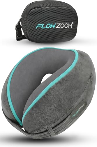 Detalle de FLOWZOOM Dream, coussin de voyage en mousse à mémoire de forme, gris