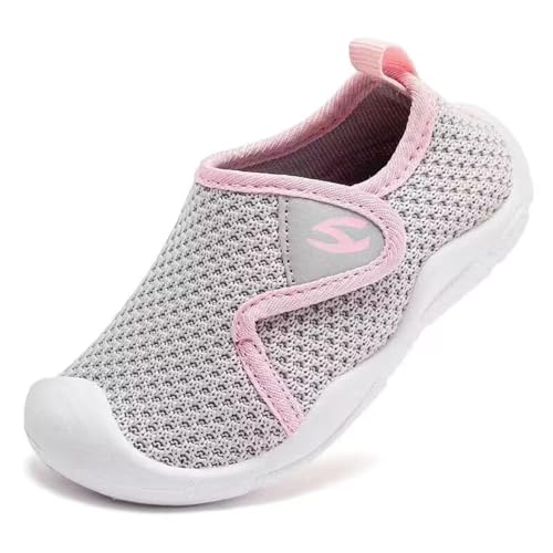Detalle de SMajong Chaussons de Maison Garçon/Fille Gris Rose 26 EU – Confort léger et rapide à sécher