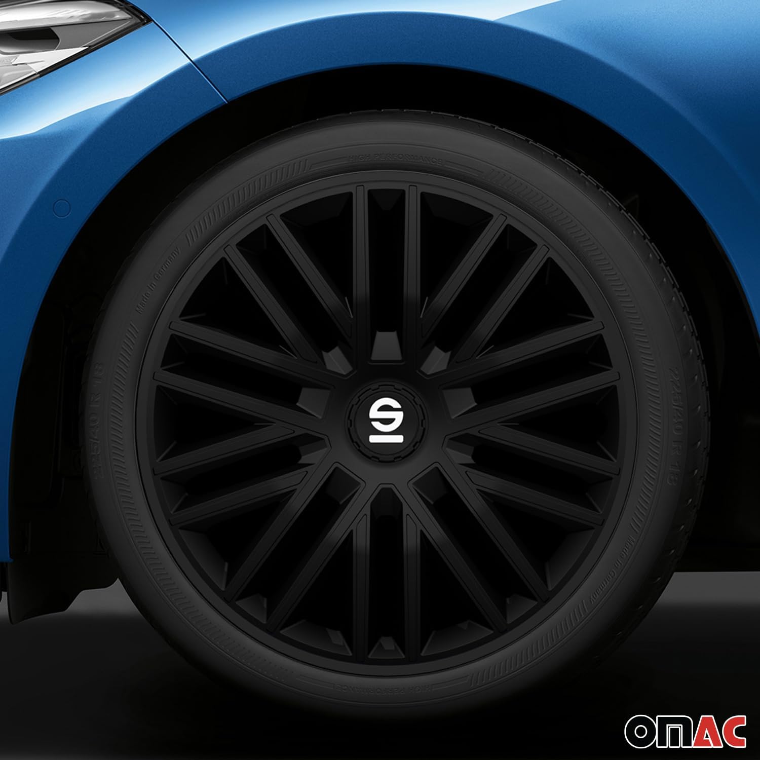 Detalle de Sparco Wheel Covers Bergamo 16-inch in Black (Set of 4)