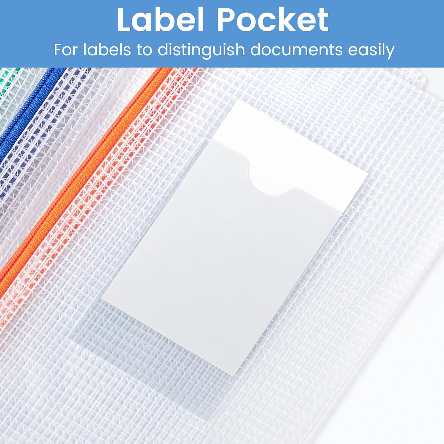 Detalle de Sooez A6 Mesh Zipper Pouches, 24-Pack with Label Pockets and 8 Colors