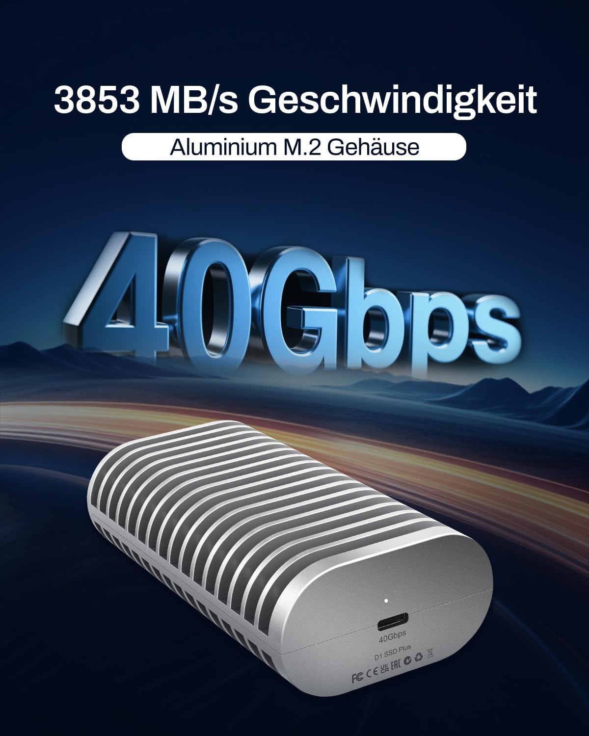 Thumbnail 1 de TERRAMASTER D1 SSD Plus 40Gbps NVMe Gehäuse – Aluminium M.2 NVMe USB-C & Thunderbolt-Dock