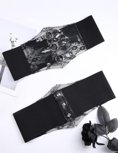 Detalle de LEACOOLKEY Cintura Donna Larga Elasticizzata Vintage Waspie – Corsetto Largo 11 cm