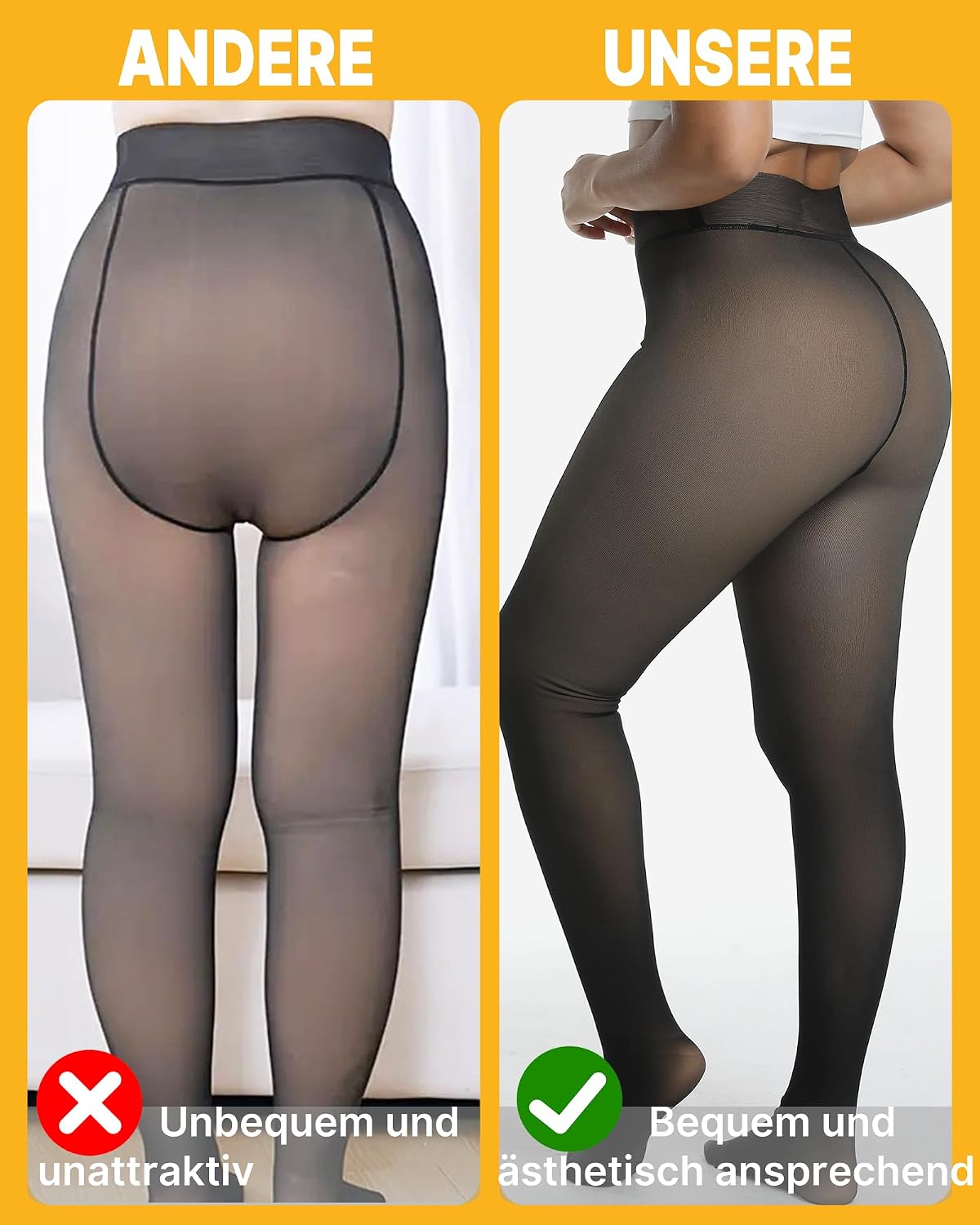 Detalle de ViShawtek Thermo Strumpfhose Damen 1 Paar