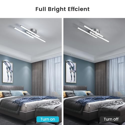 Detalle de Comely Plafoniera LED Soffitto 18W – Bianco Freddo 6500K, design moderno in metallo spazzolato