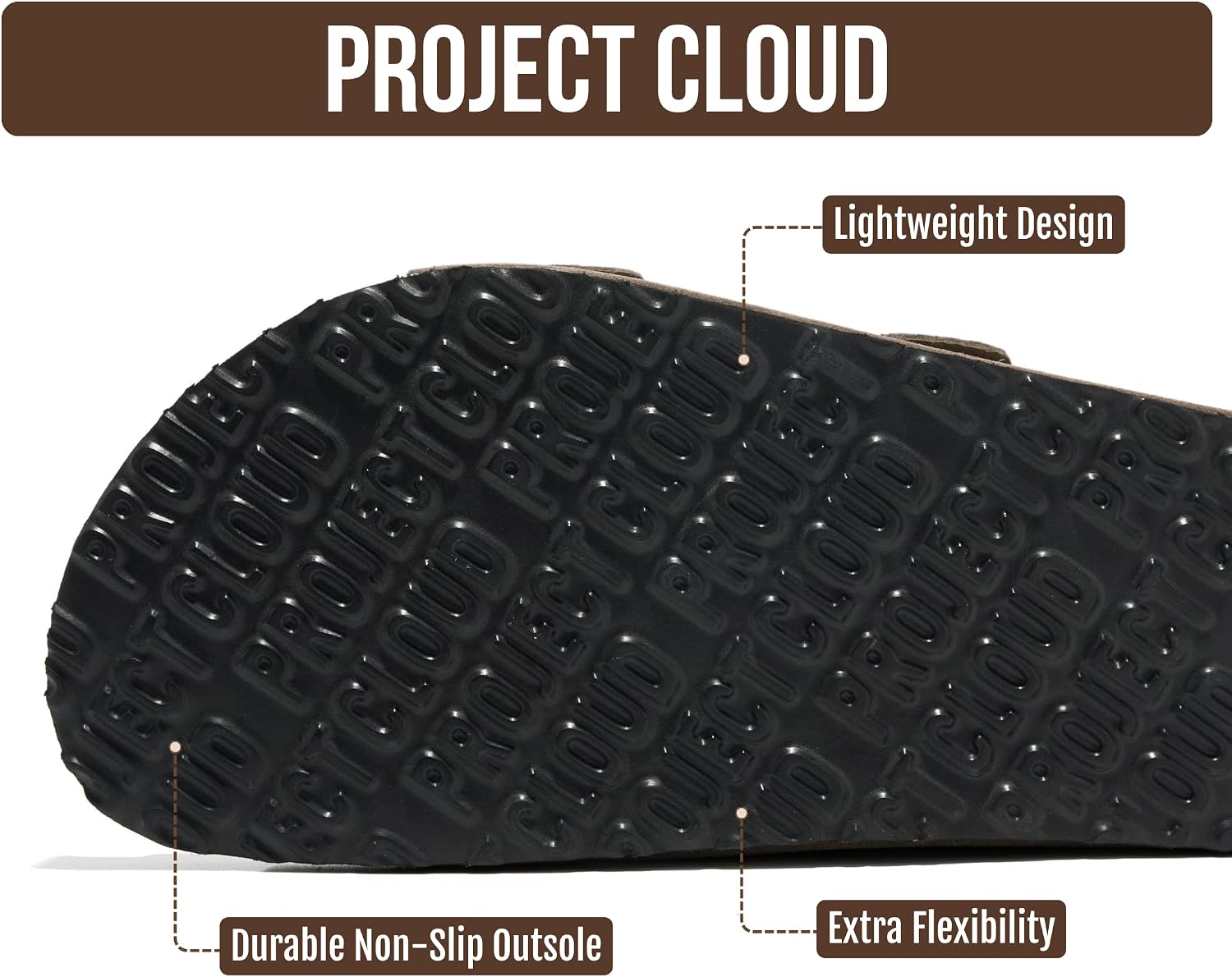Detalle 2 de Project Cloud Heritage Sandal: 100% Genuine Leather, Memory Foam Insole, Cork Footbed