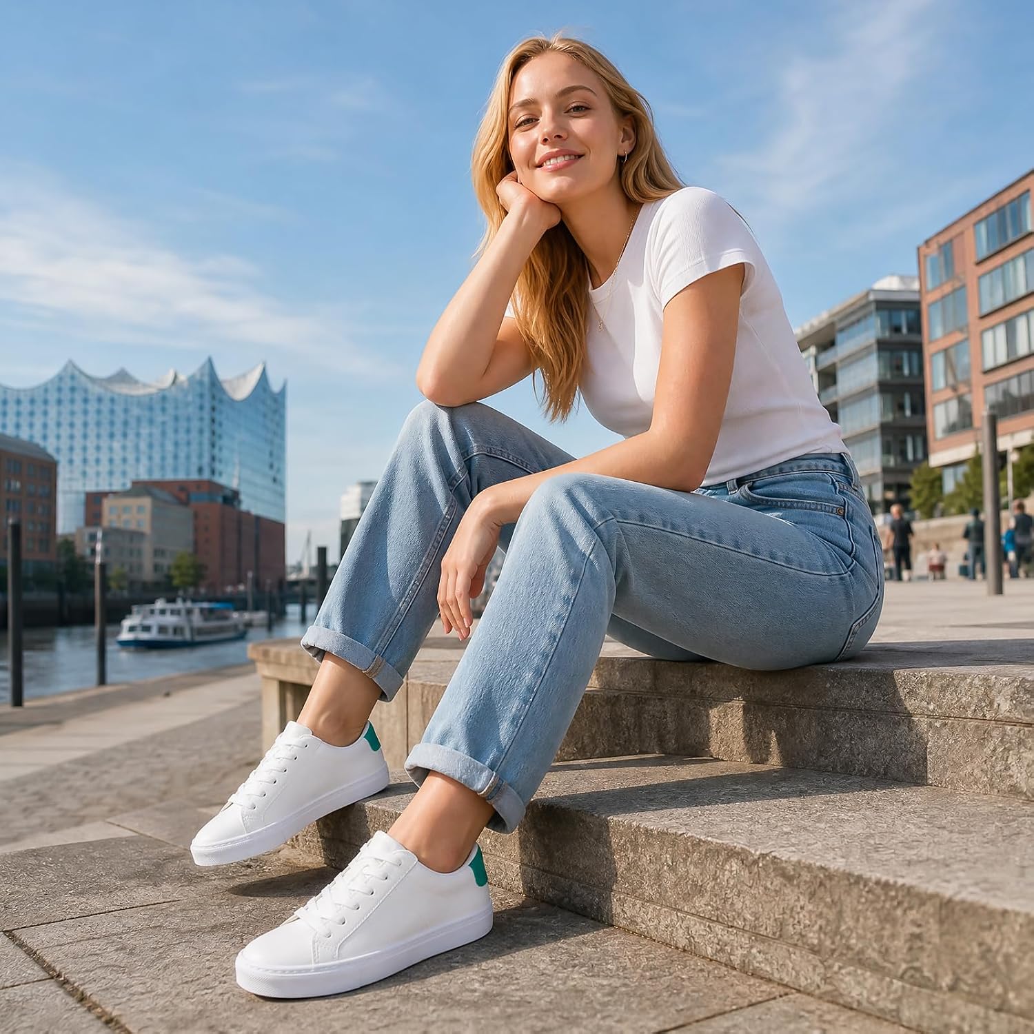Detalle 2 de Adokoo Women's Sneakers in PU Leather
