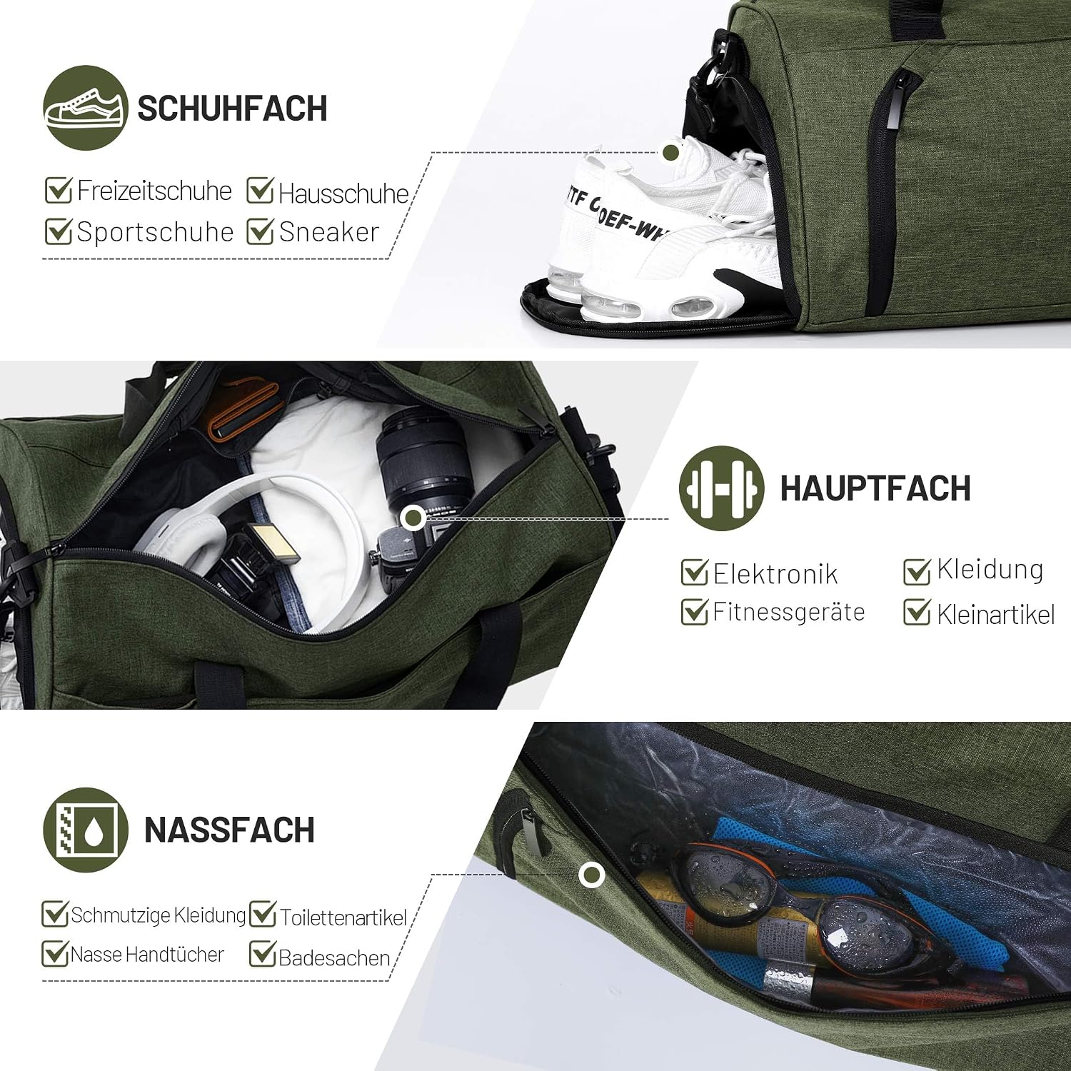 Detalle 2 de BECOJADDE Sporttasche Duffel Bag 25L