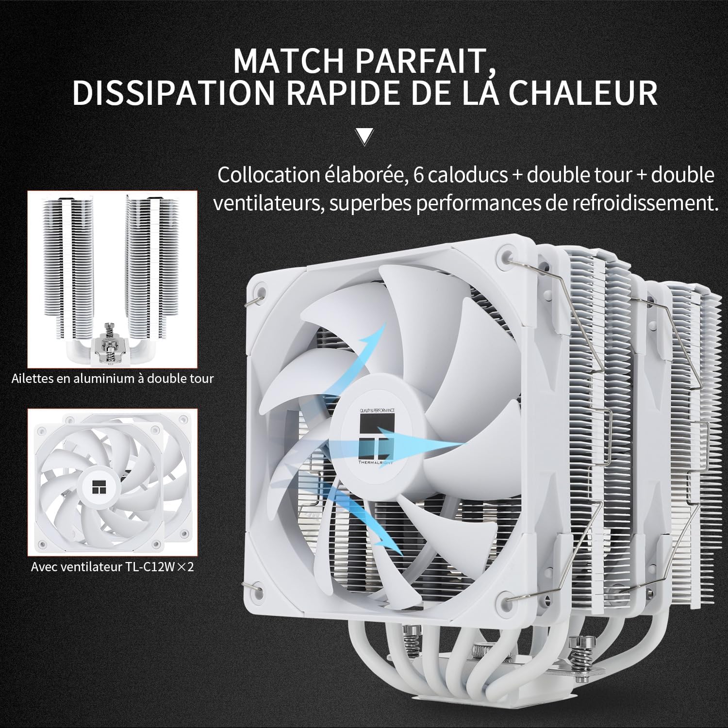 Detalle de Thermalright Peerless Assassin 120 White: Kompakter Hochleistungskühler mit AGHP-Technologie