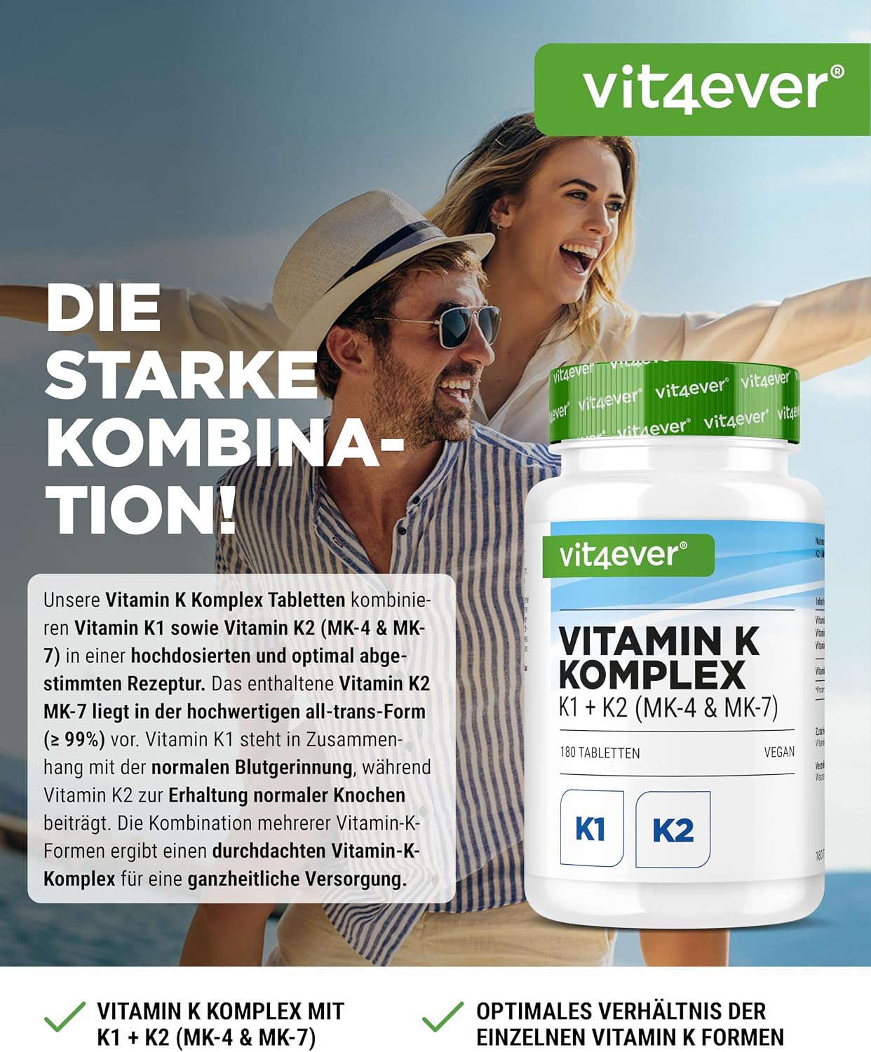 Detalle 2 de Vitamin K Komplex 180 Tabletten von Vit4ever
