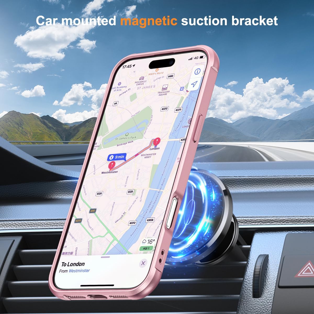 Thumbnail 3 de SKYLMW Magnetic O-Ring Kickstand Case for iPhone 16 Pro (6.3") with MagSafe Compatibility