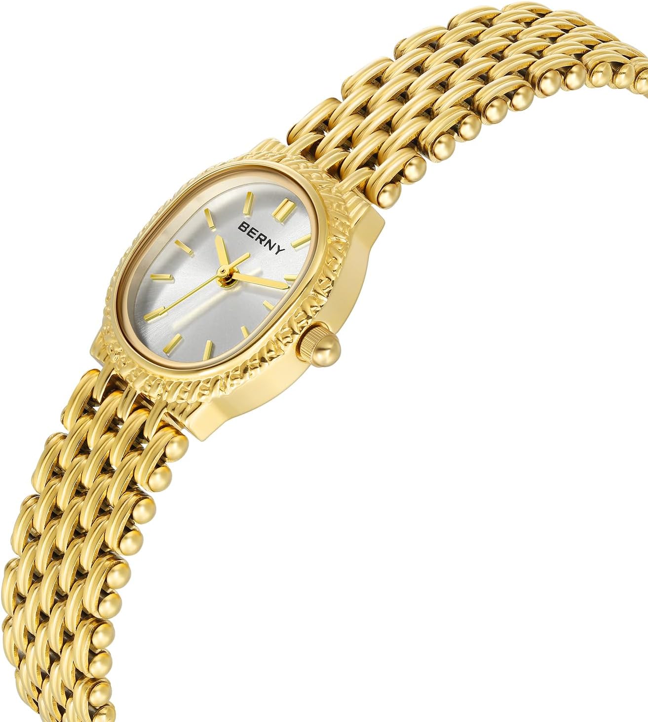 Thumbnail 1 de BERNY Gold Uhr Damen Oval Quarz Damenuhr