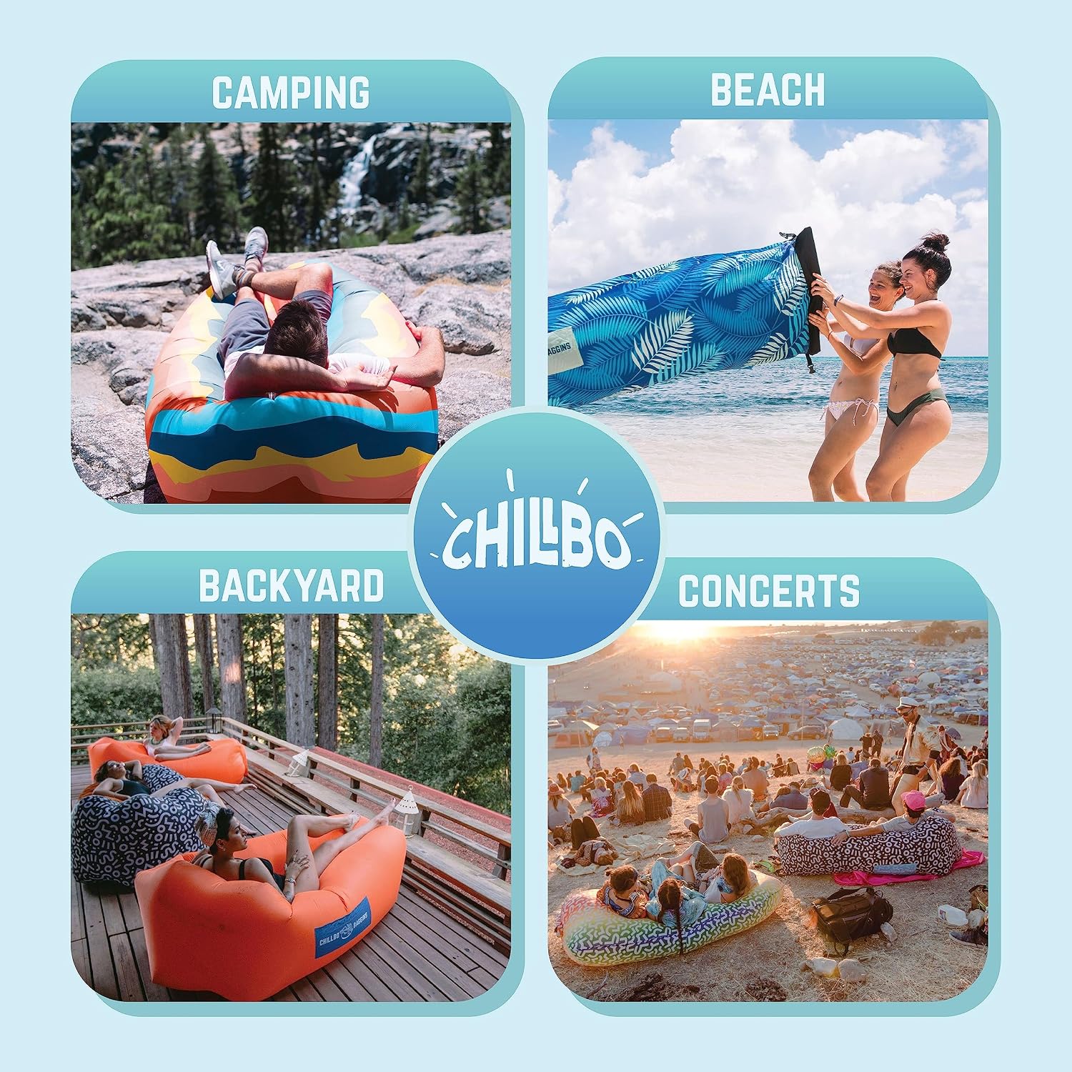 Detalle de Chillbo Inflatable Couch – Unique Designs with No-Pump Setup