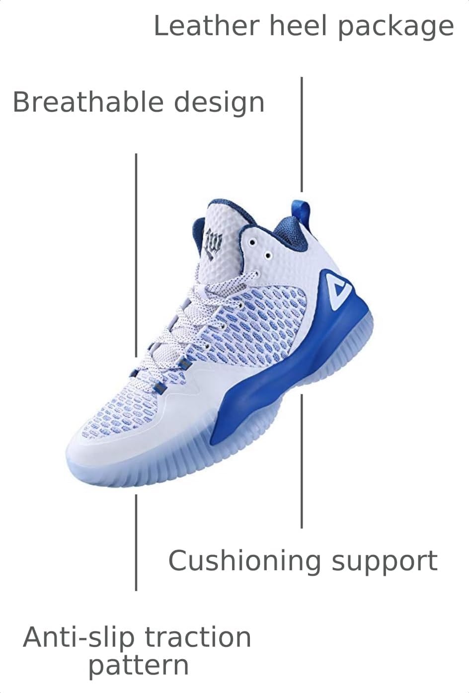 Detalle de PEAK High Top Men’s Basketball Shoes “Streetball Master” Lou Williams Breathable Outdoor Cushioning