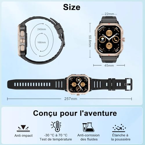 Thumbnail 7 de Jugeman Montre Connectée Homme GPS – GPS intégré, 100+ modes et coque noire