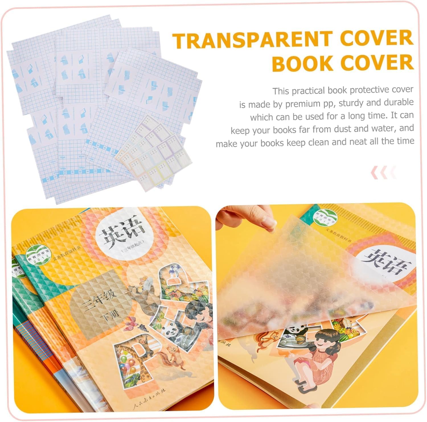Thumbnail 4 de Buchumschlag A4 (21 × 30 cm), 10er-Set transparent – verstellbare Kunststoff-Bookcover für Schule & Home Office