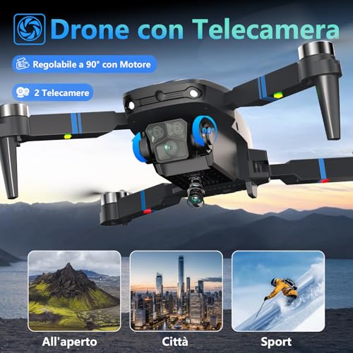 Detalle de SJsharp Drone con Camera per Adulti FPV LCD – 270° Prevenzione Ostacoli, 3D Flips, 32 GB SD, 250 g