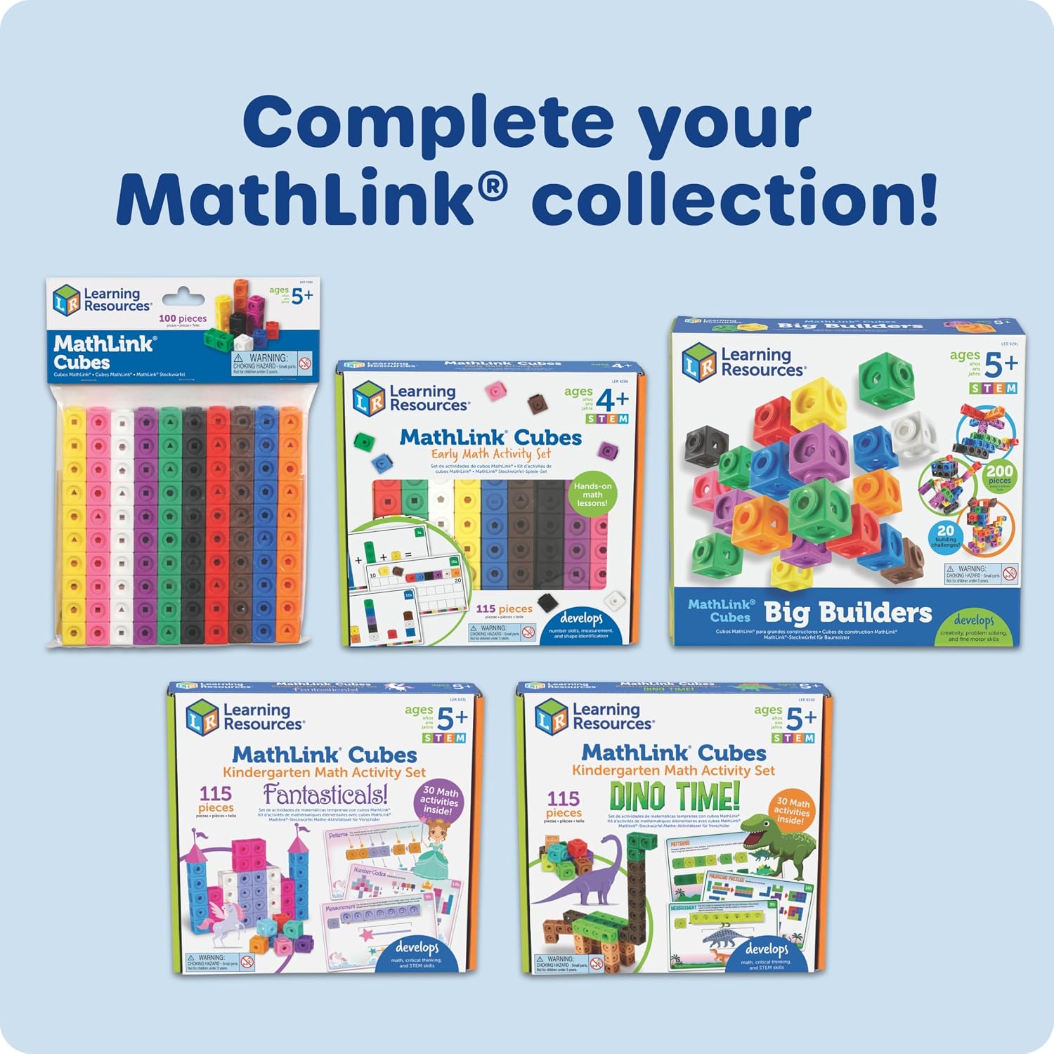 Thumbnail 6 de Learning Resources MathLink Cubes - Set of 100 Cubes for Early Math & STEM