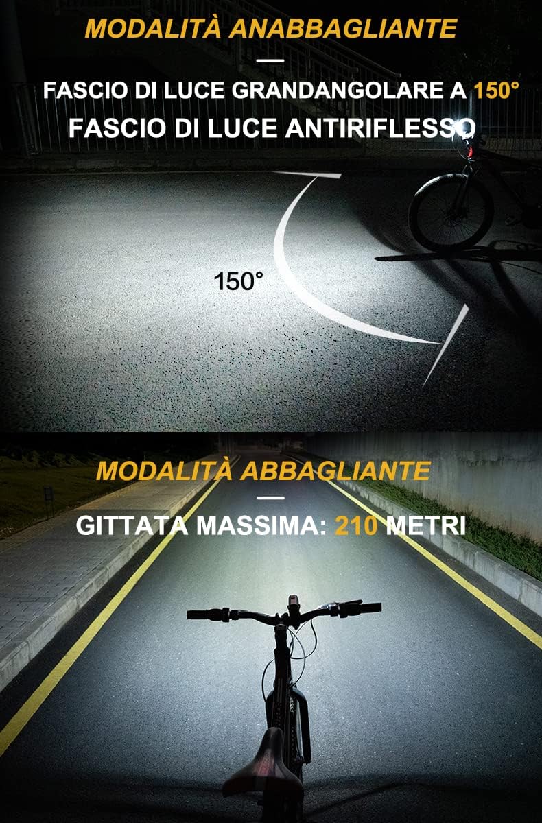 Detalle de Towild DLite1800: Luce anteriore bici dual-sorgente da 1800 lumen con telecomando e batteria 5000mAh