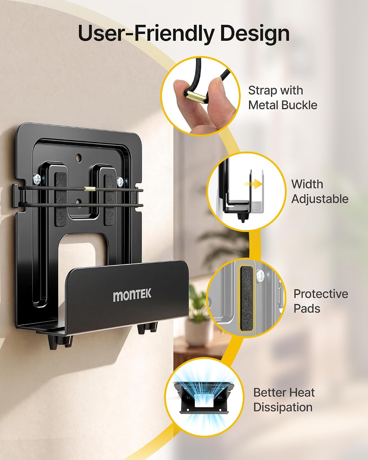 Thumbnail 6 de monTEK Adjustable Cable Box Wall Mount (2-Pack) for Narrow Devices up to 11 LBS