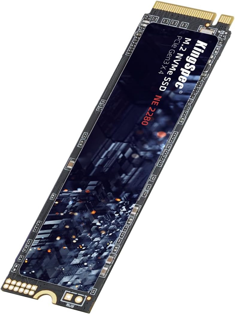 Detalle de KingSpec 256GB NVMe SSD – PCIe Gen3 x4, M.2 2280