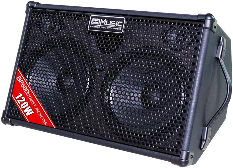 Detalle de COOLMUSIC BP60D 120W Battery-Powered Acoustic Guitar Amplifier, 7 Inputs