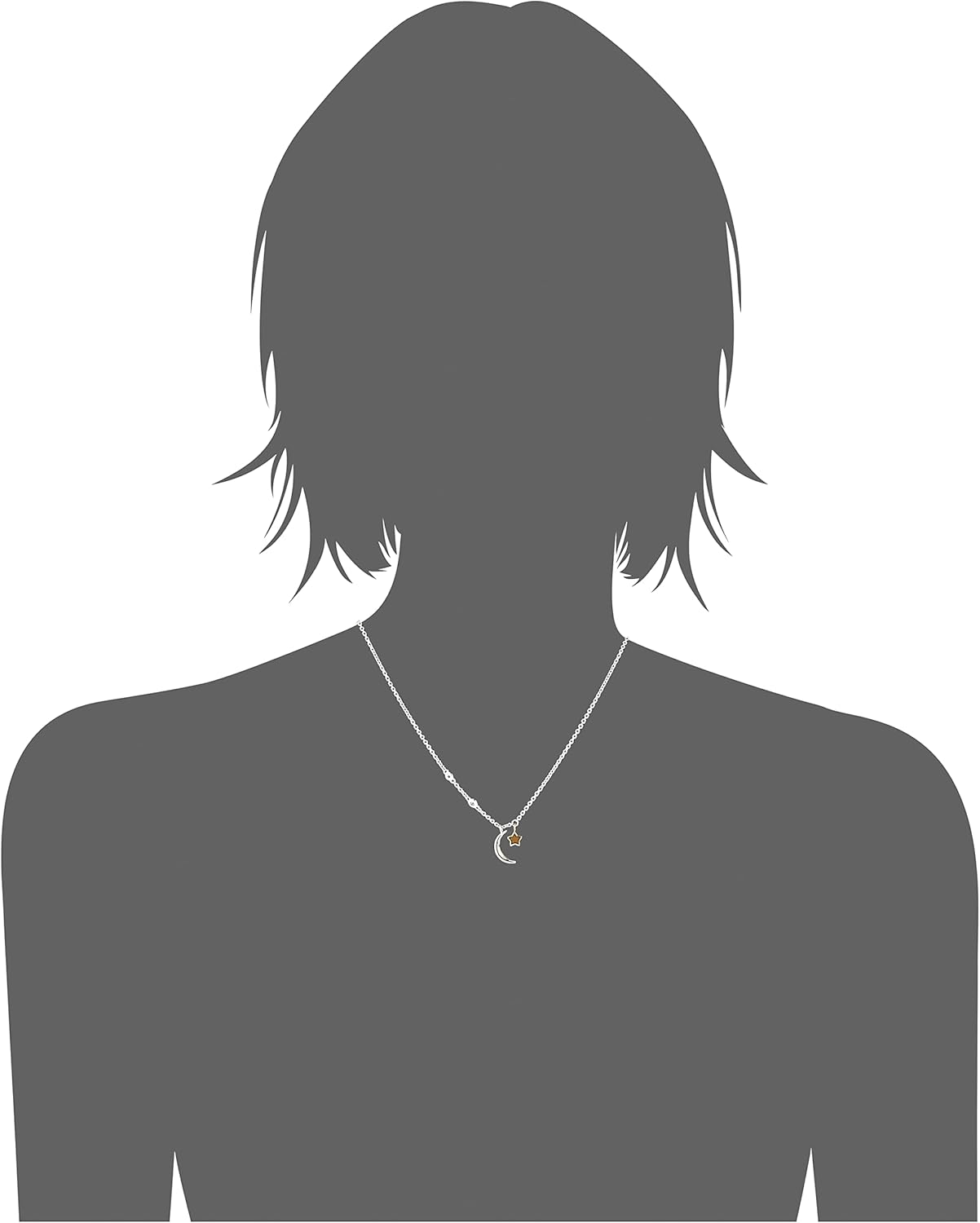 Thumbnail 1 de Fossil Collier pour femme en argent sterling – CZ two tones (or et argent), longueur ajustable
