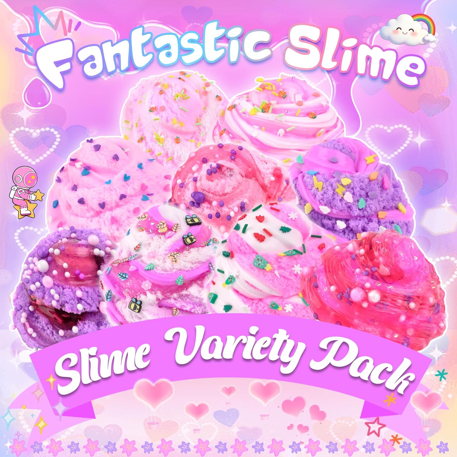 Detalle de LAWOHO 6 Pack Pink Slimes: A Colourful, Mess-Minimised DIY Slime Kit for Kids