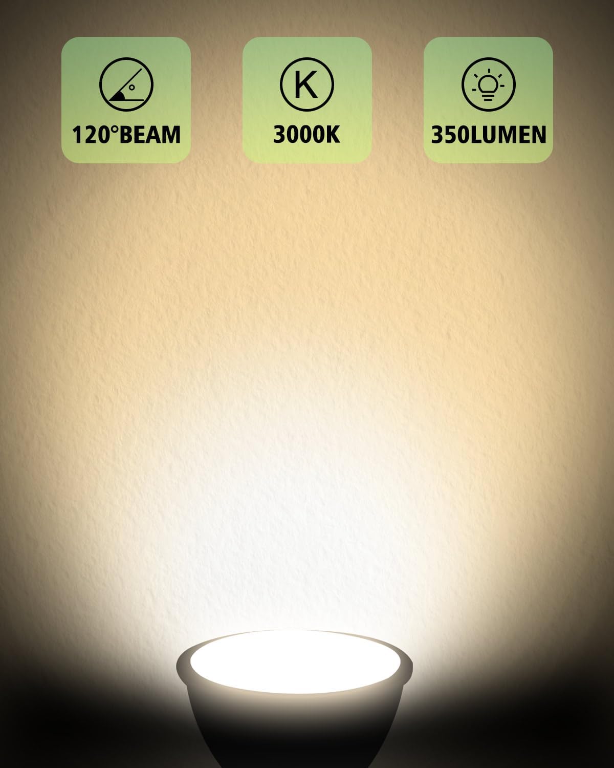 Detalle 2 de MOXTOYU GU10 LED Bulbs, 7W Warm White, 3000K, 350 Lumens, 10-Pack