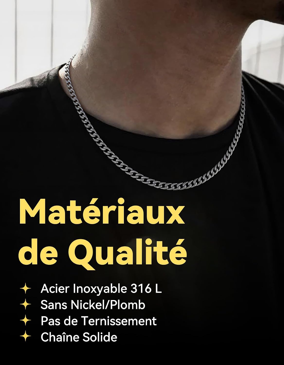 Thumbnail 1 de ChainsHouse Chaîne Cubaine en Acier Inoxydable 316L – Largeur 5/9/12/15 mm, Longueur 36–76 cm
