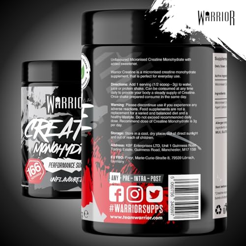 Thumbnail 1 de Warrior Creatine Monohydrate Powder 500g – Pure Micronised, Vegan, UK-Made