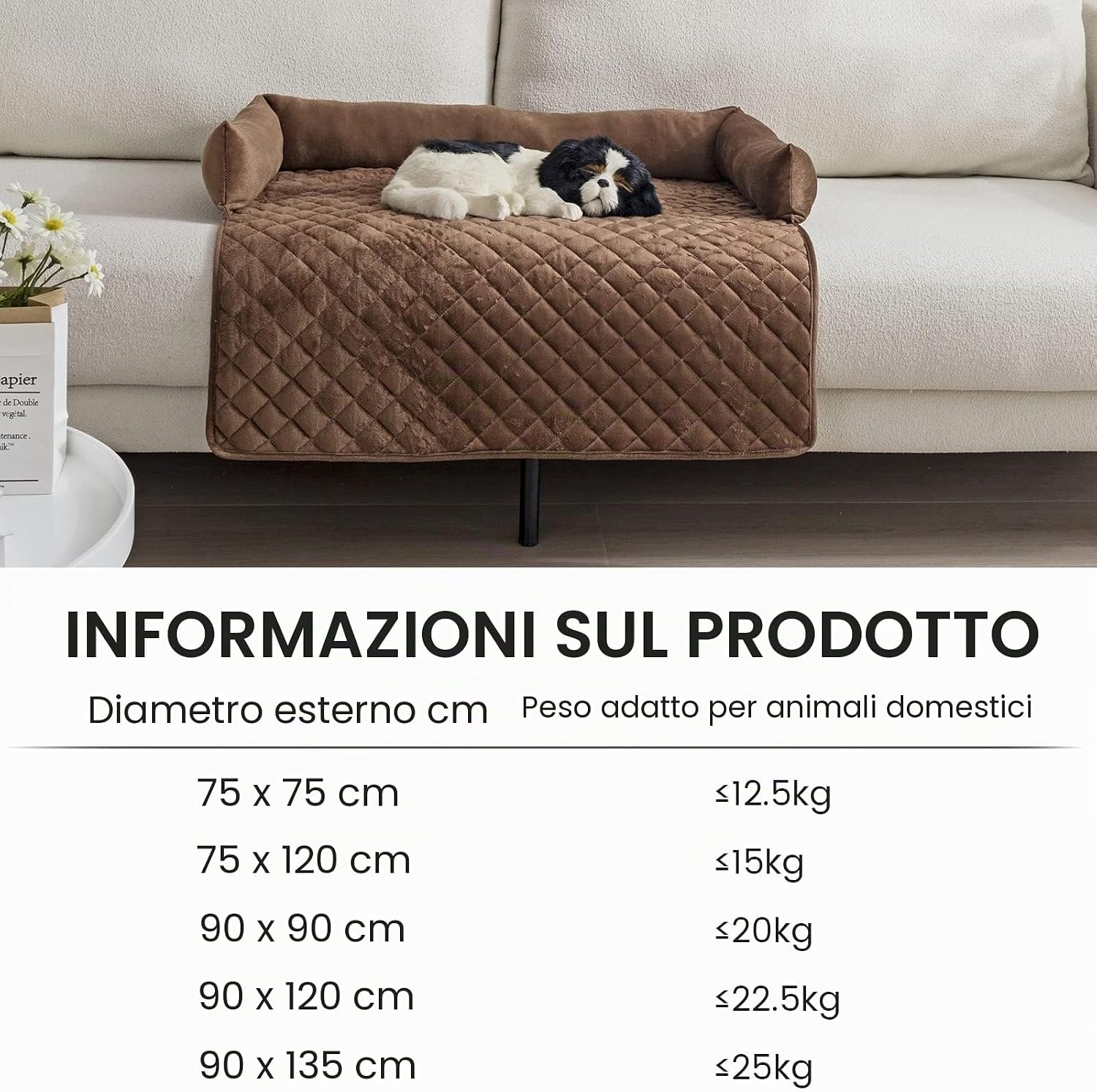 Detalle de OKYUK Letto per cani di taglia grande 75x75 cm: morbido, antiscivolo e lavabile